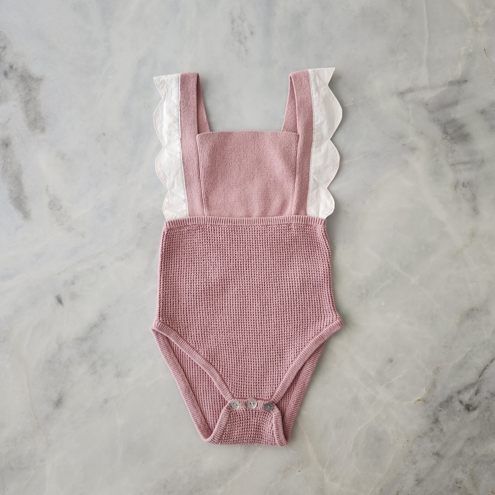 Kipp Baby Knit Kids Romper with Ruffles